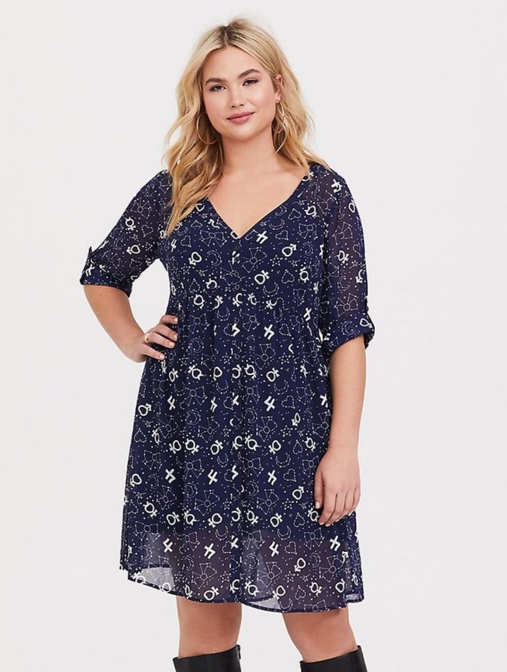Torrid Sailor Moon Constellation Shirt Dress, Size 1x GUC